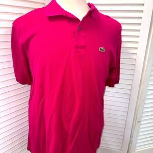Lacoste hot pink polo shirt